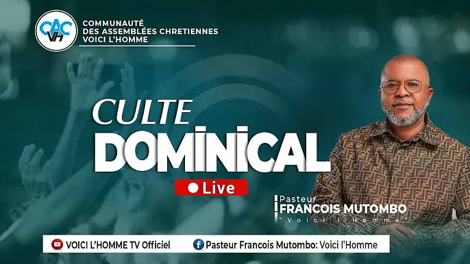 CULTE DOMINICAL AVEC LE PAST. FRANCOIS MUTOMBO VH /DIMANCHE 22 SEPTEMBRE 2024