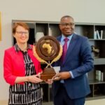 Arrivée fin mandat:  L&rsquo;ambassadrice de Grande Bretagne, Alyson King a fait ses adieux à Julien Paluku 