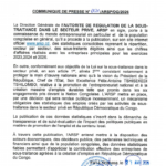 Communiqué de presse n°001/ARSP/DG/2026
