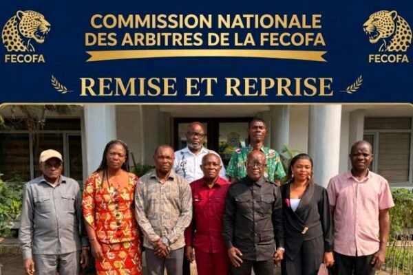 Presse Sportive:  Remise et reprise entre la Commission Nationale des arbitres sortante et l’entrante avec notre confrère Joël Coco Umba comme Vice-Président  